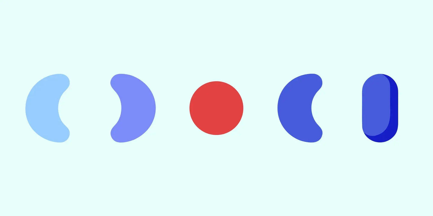 Colorful abstract shapes representing the best digestive enzymes for gas and bloating.