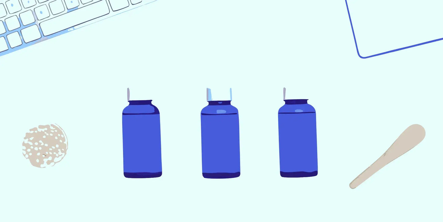 Doctor-recommended supplements in bottles for achieving regular bowel movements.