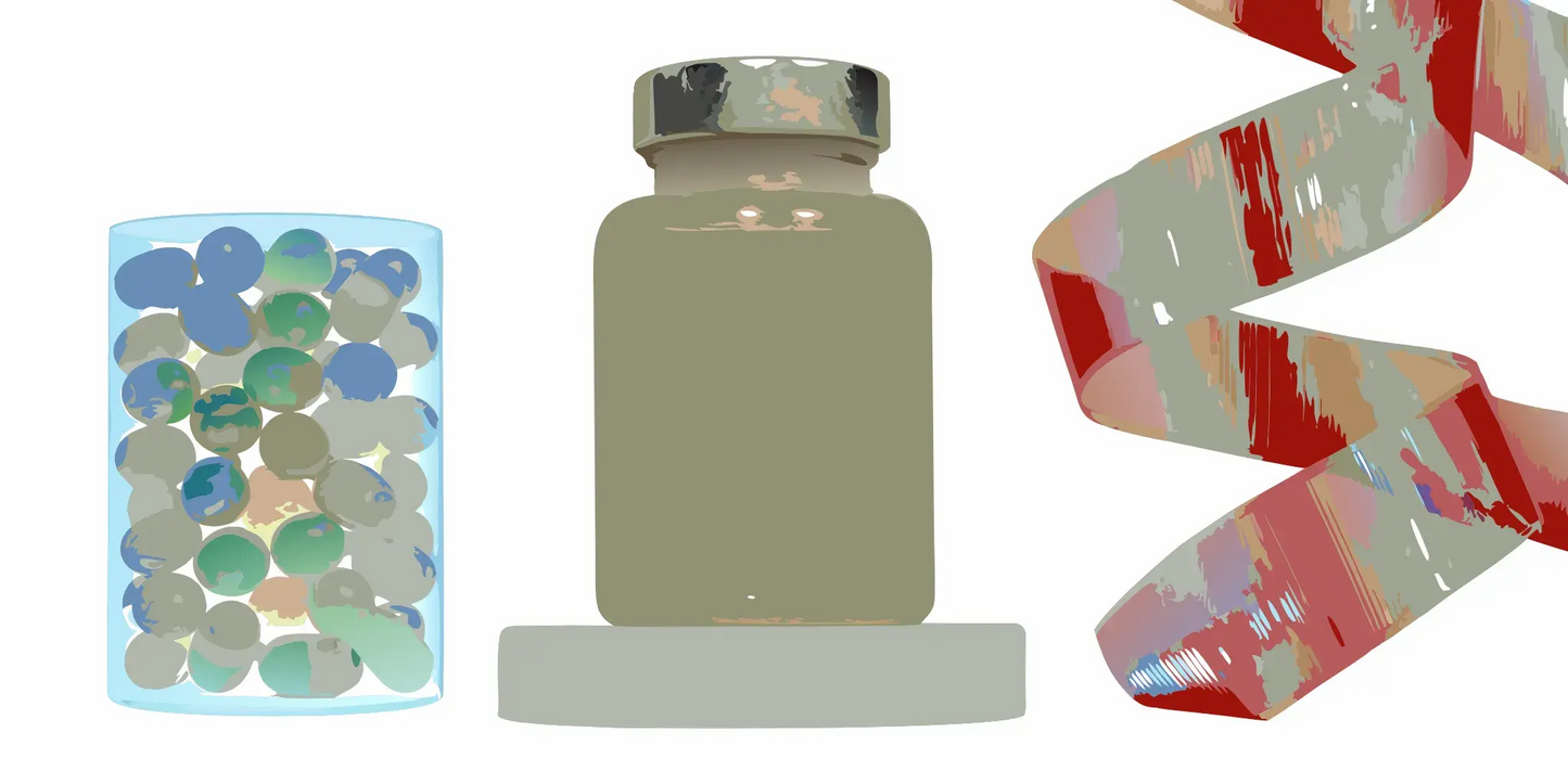 The best 40 mg gut health supplement bottle with capsules and a DNA helix.