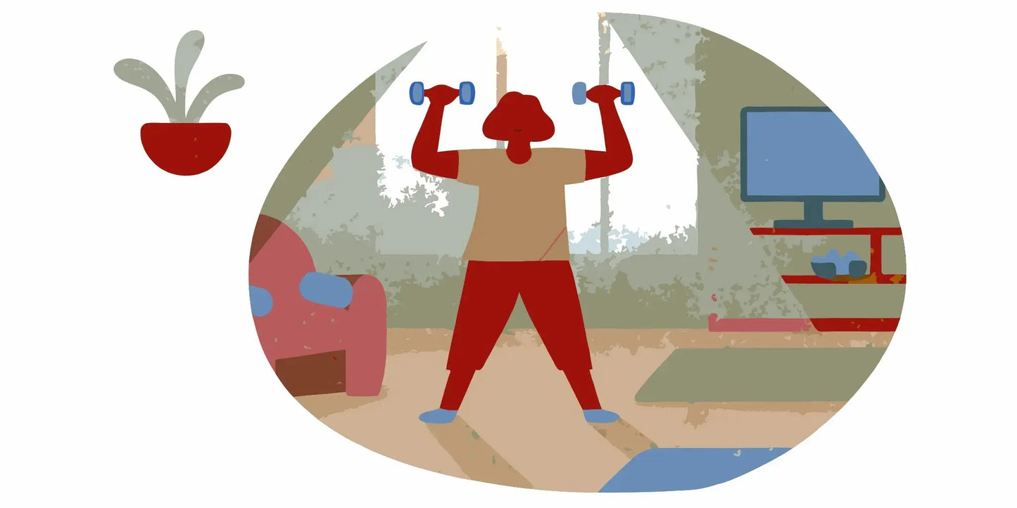 Woman over 60 doing weight-bearing exercise for bone health