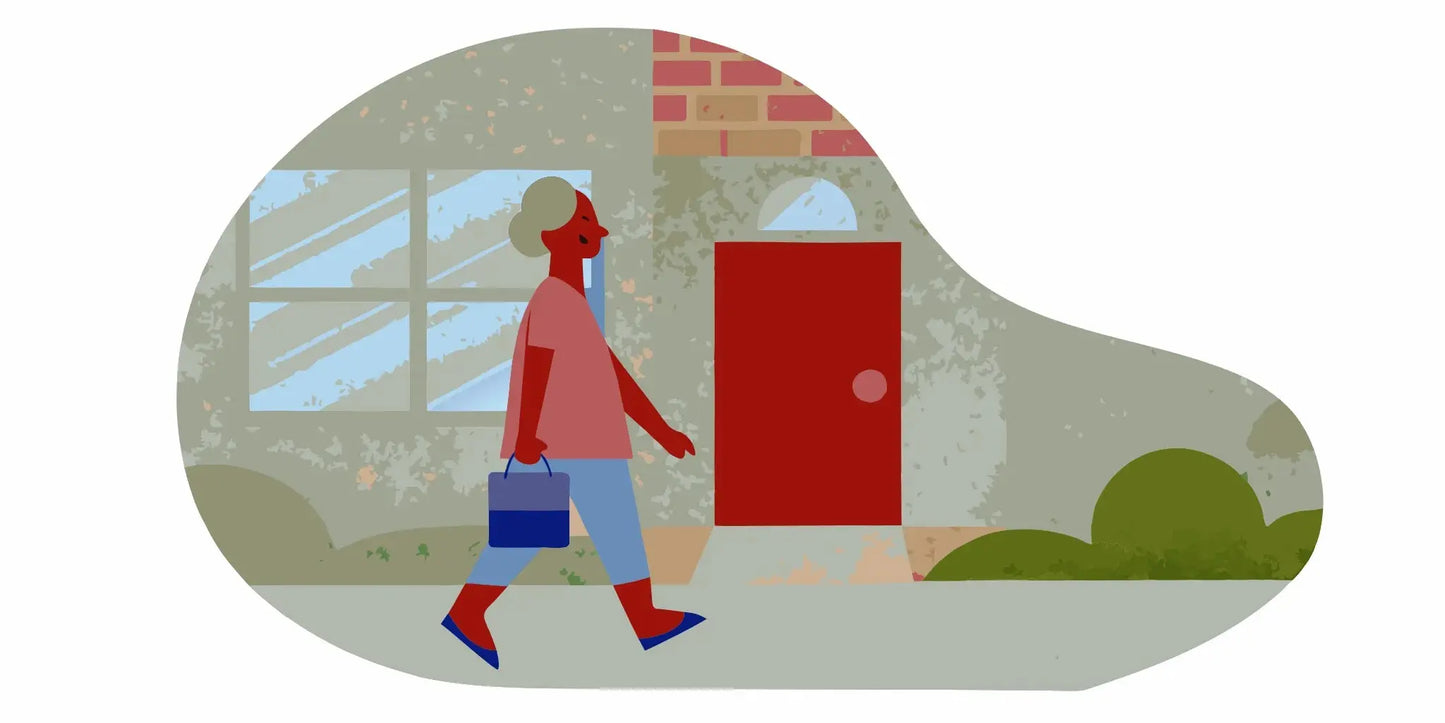 Confident older woman walking outdoors