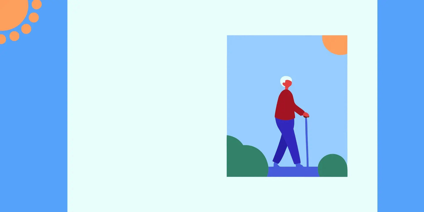 Senior woman walking confidently in a sunlit park, feeling healthy and pain-free with improved mobility