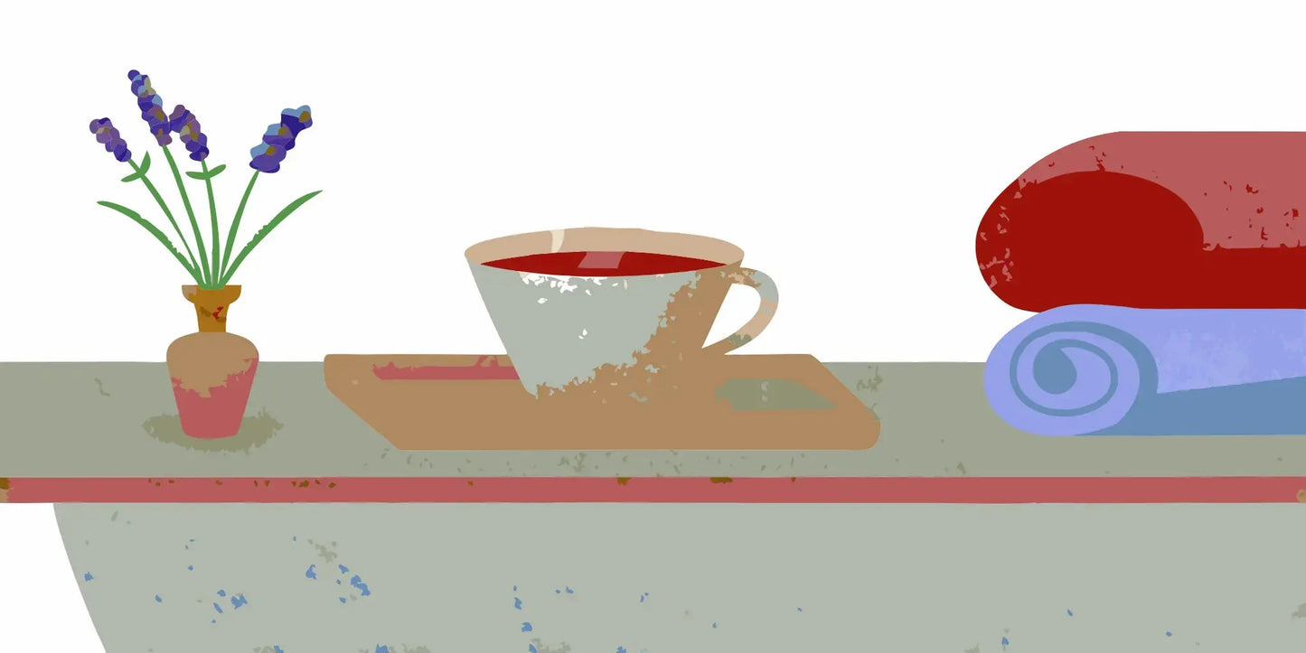 A cup of tea in a calm setting for finding the best stool softener for daily use.