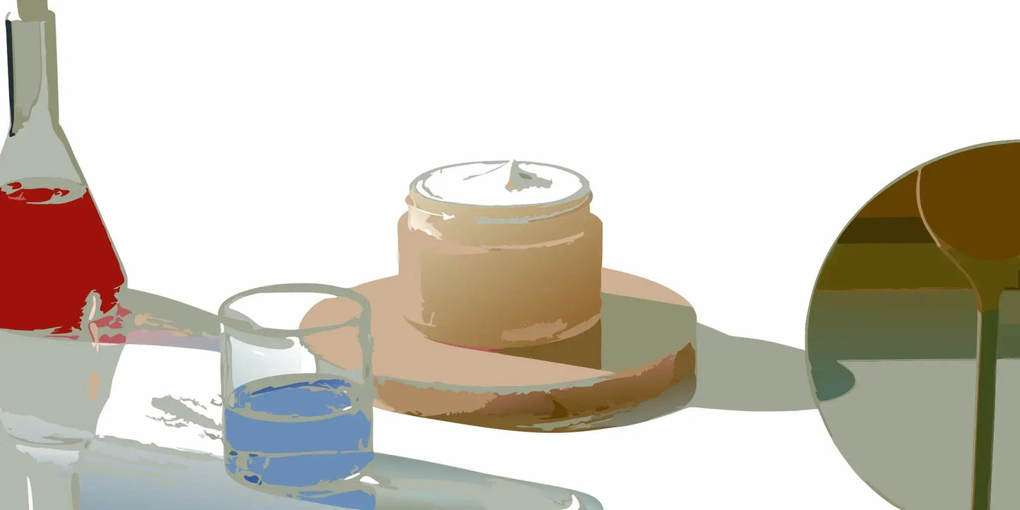 A white jar of the best collagen cream for wrinkles.