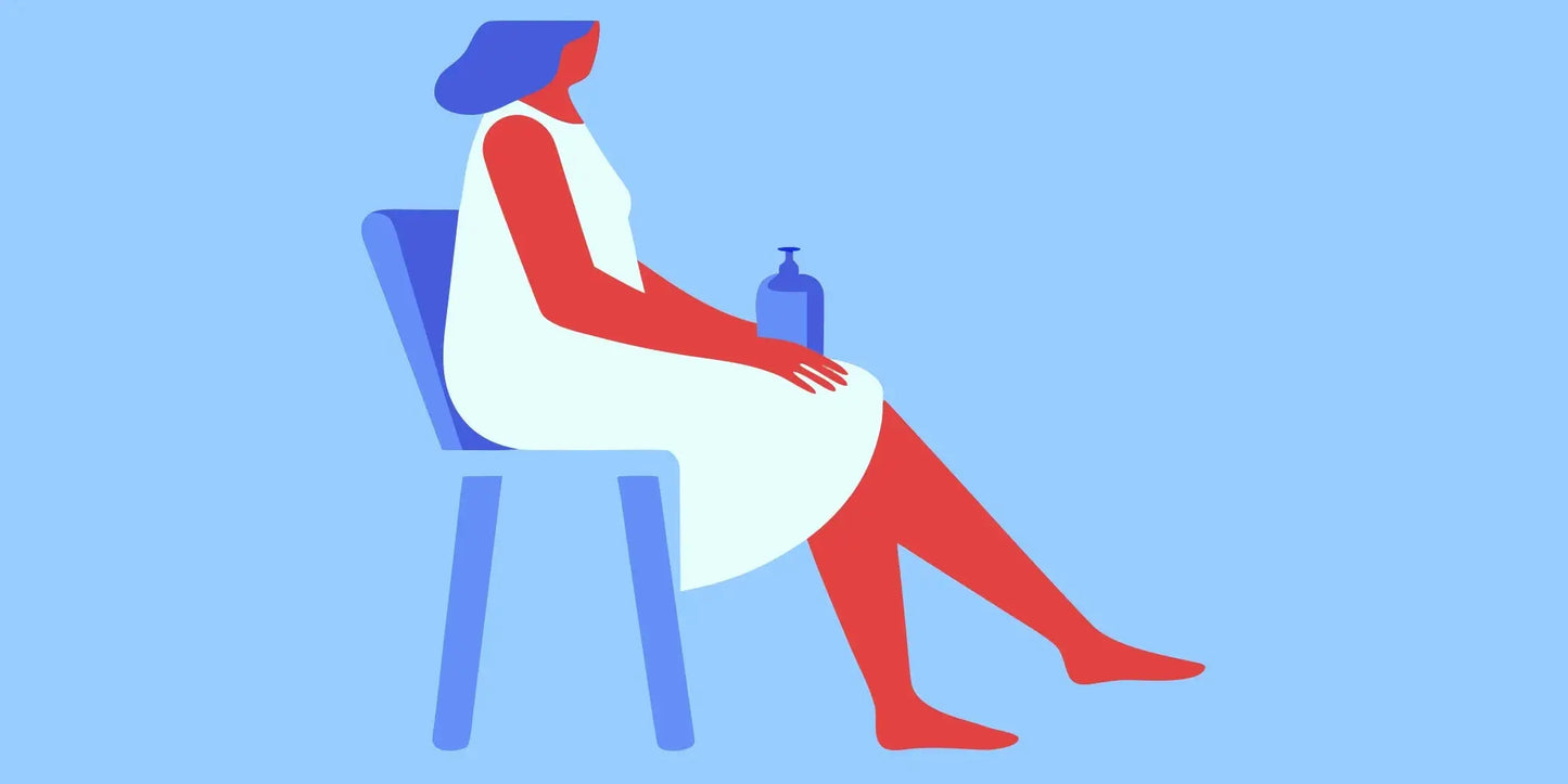 A woman applying a firming lotion to her arm to help with crepey skin on arms and legs.