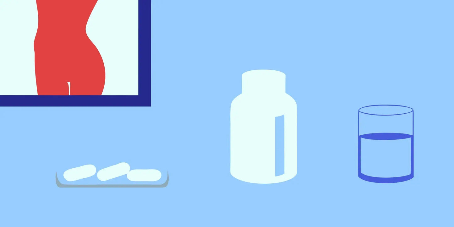 A bottle of the best magnesium supplements next to a glass of water for overactive bladder relief.