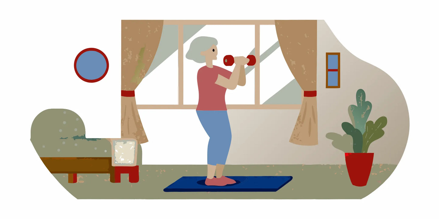 Older woman strength training